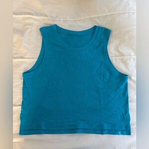Blue Lululemon Workout Crop Tank Size Small Worn Once